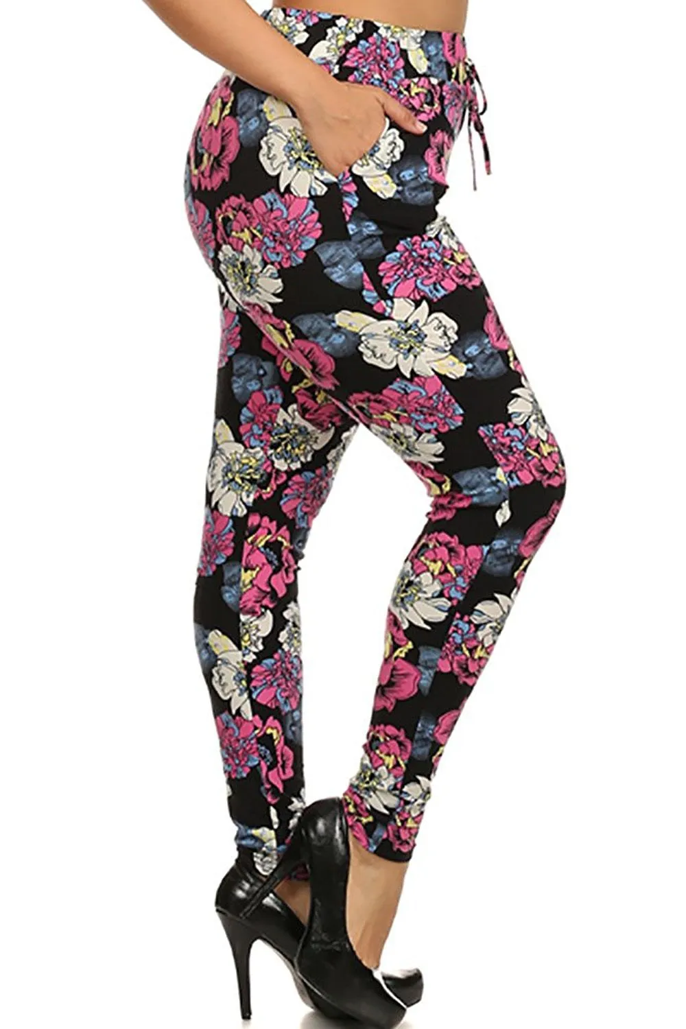 Plus Size Semi Harlem High Waist Leggings with Pockets