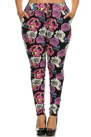 Plus Size Semi Harlem High Waist Leggings with Pockets