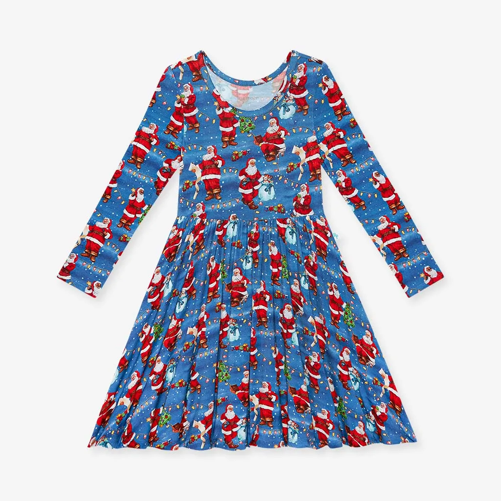 Posh Peanut Santa Claus L/S Twirl Dress