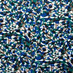 Printed Satin Velvet - CHARLOTTE - Abstracts - Blue