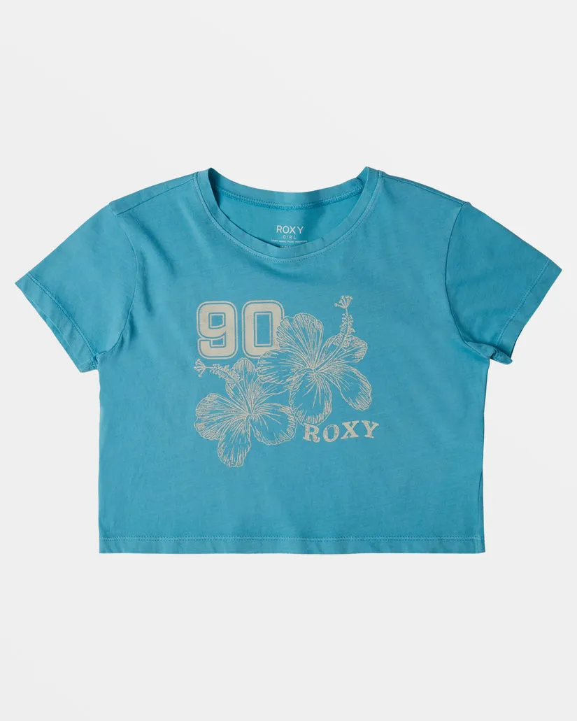 Roxy Girls Hibiscus Collegiate Tee-Maui Blue