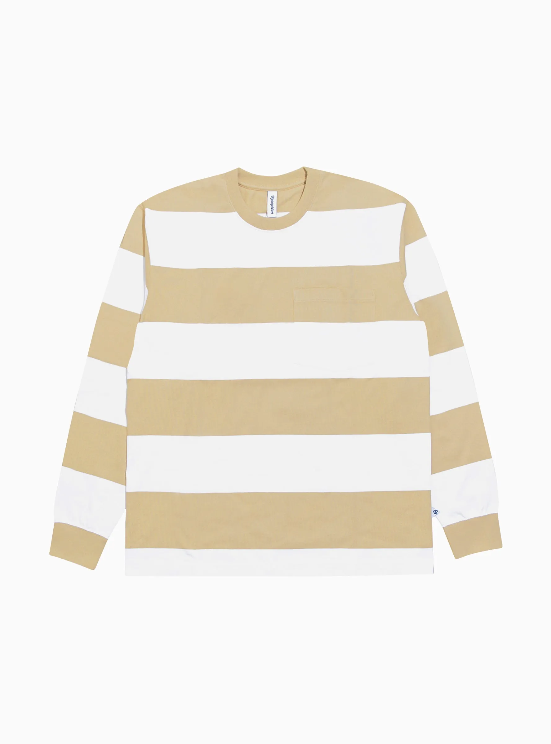 Rugby Stripe Pocket T-shirt Sand & White