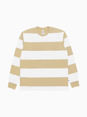 Rugby Stripe Pocket T-shirt Sand & White