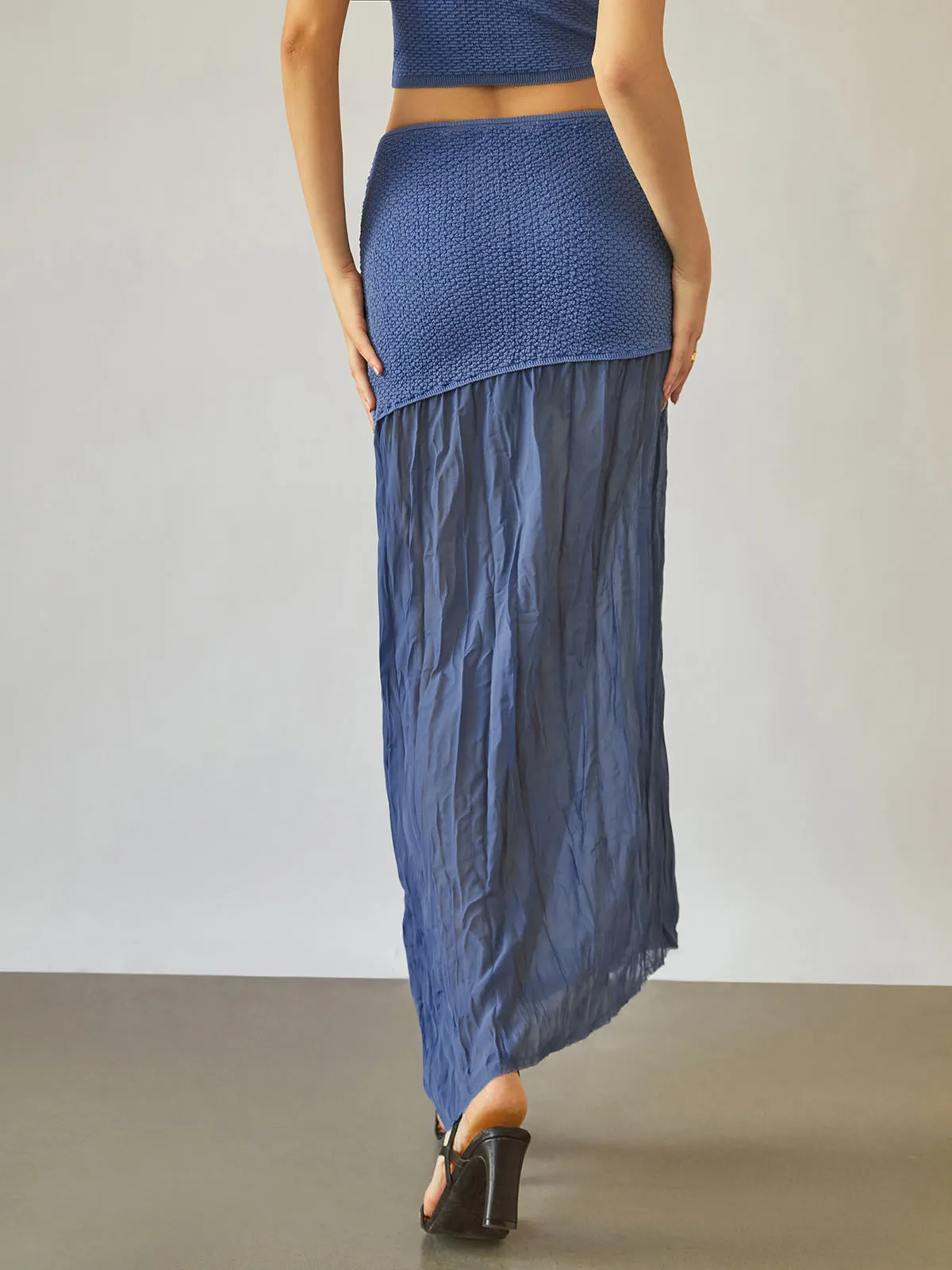 Sea Breeze Graceful Patchwork Maxi Skirt