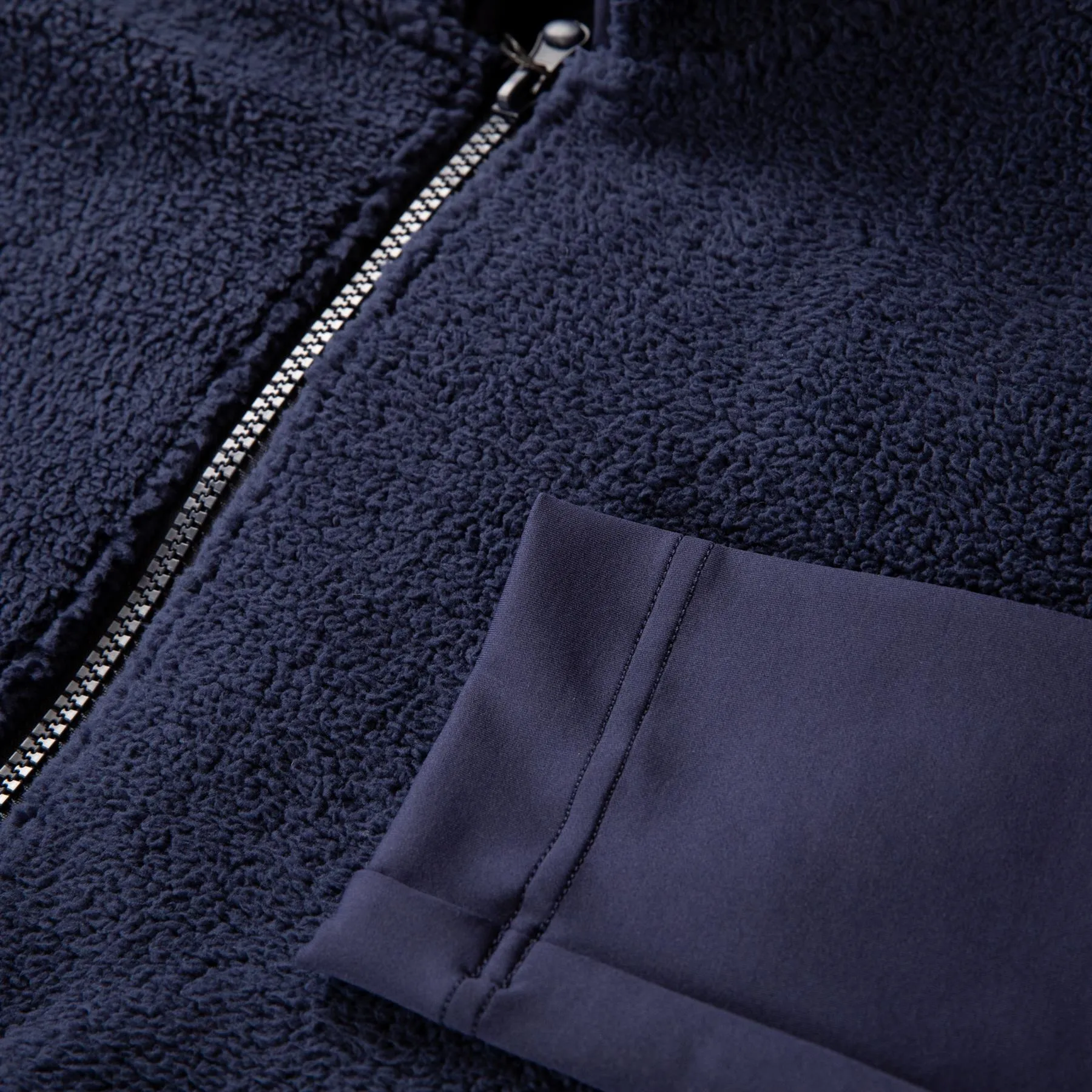 Sherpa Hybrid Full Zip Hoodie Maltese Blue - SU24