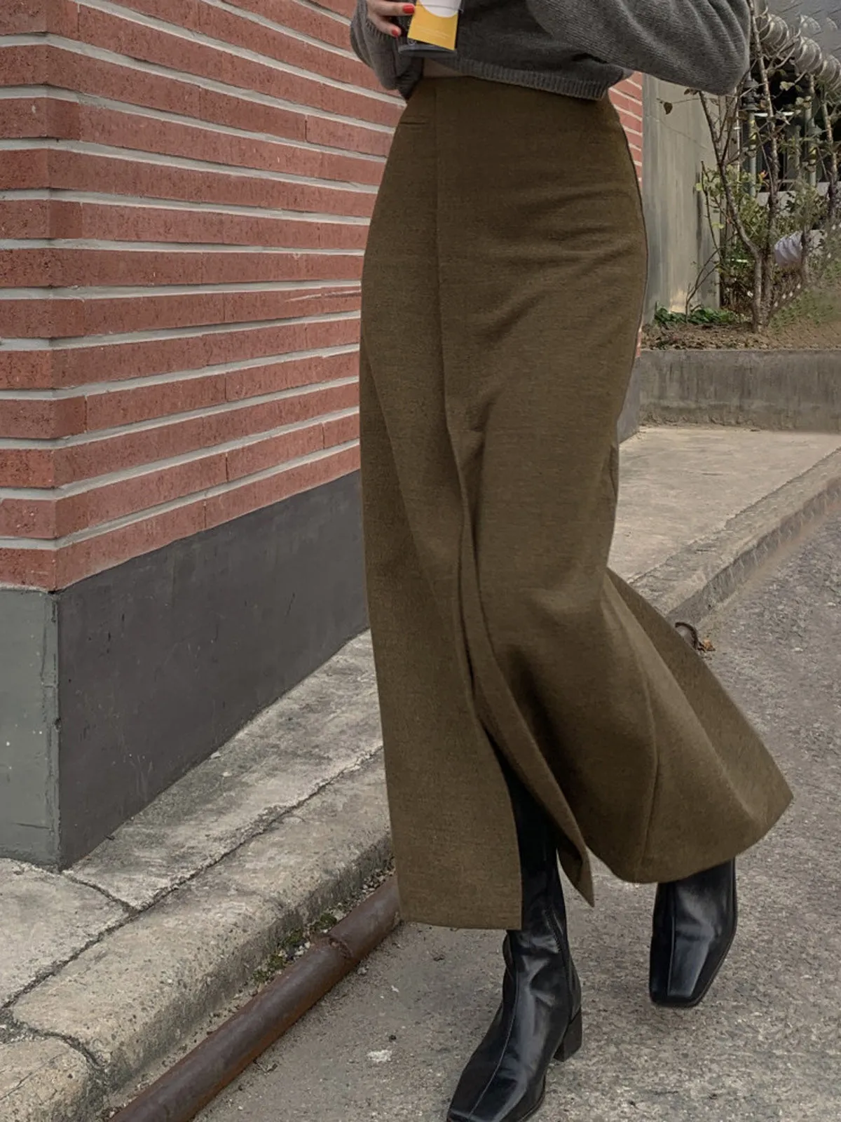 She's Effortless Graceful Slit Maxi Skirt