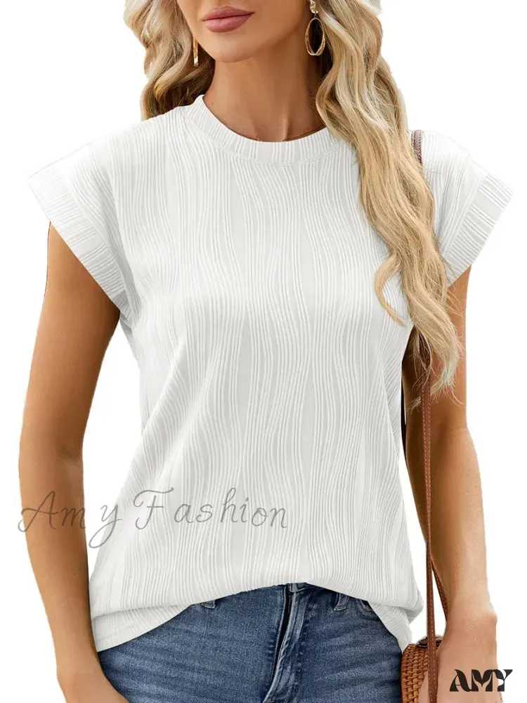 Solid Casual Loose Vintage Oversized Elegant Female Summer Tops Blouses