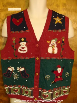 Stars and Hearts Ugliest Bad Christmas Sweaters Vest