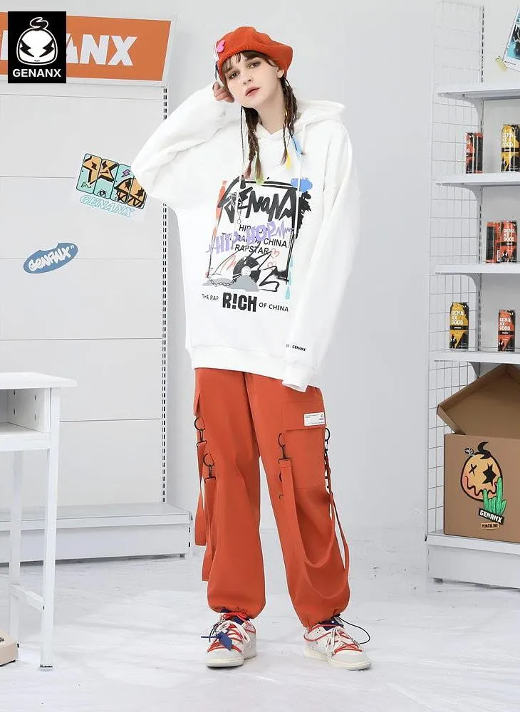 Street Hip Hop Letter Print Hoodies