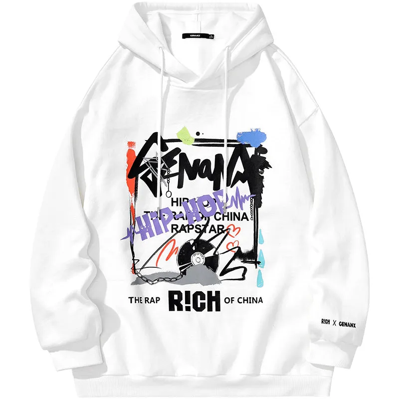 Street Hip Hop Letter Print Hoodies