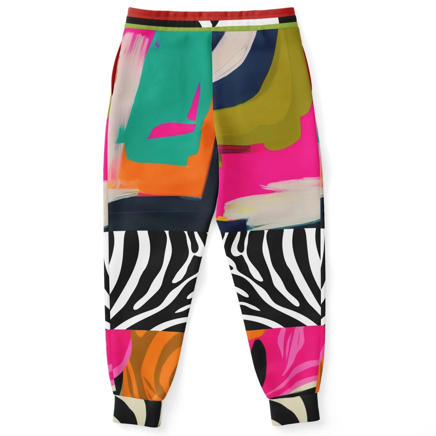 Zebra Fantasia Pink Abstract Geo Eco-Poly Unisex Joggers