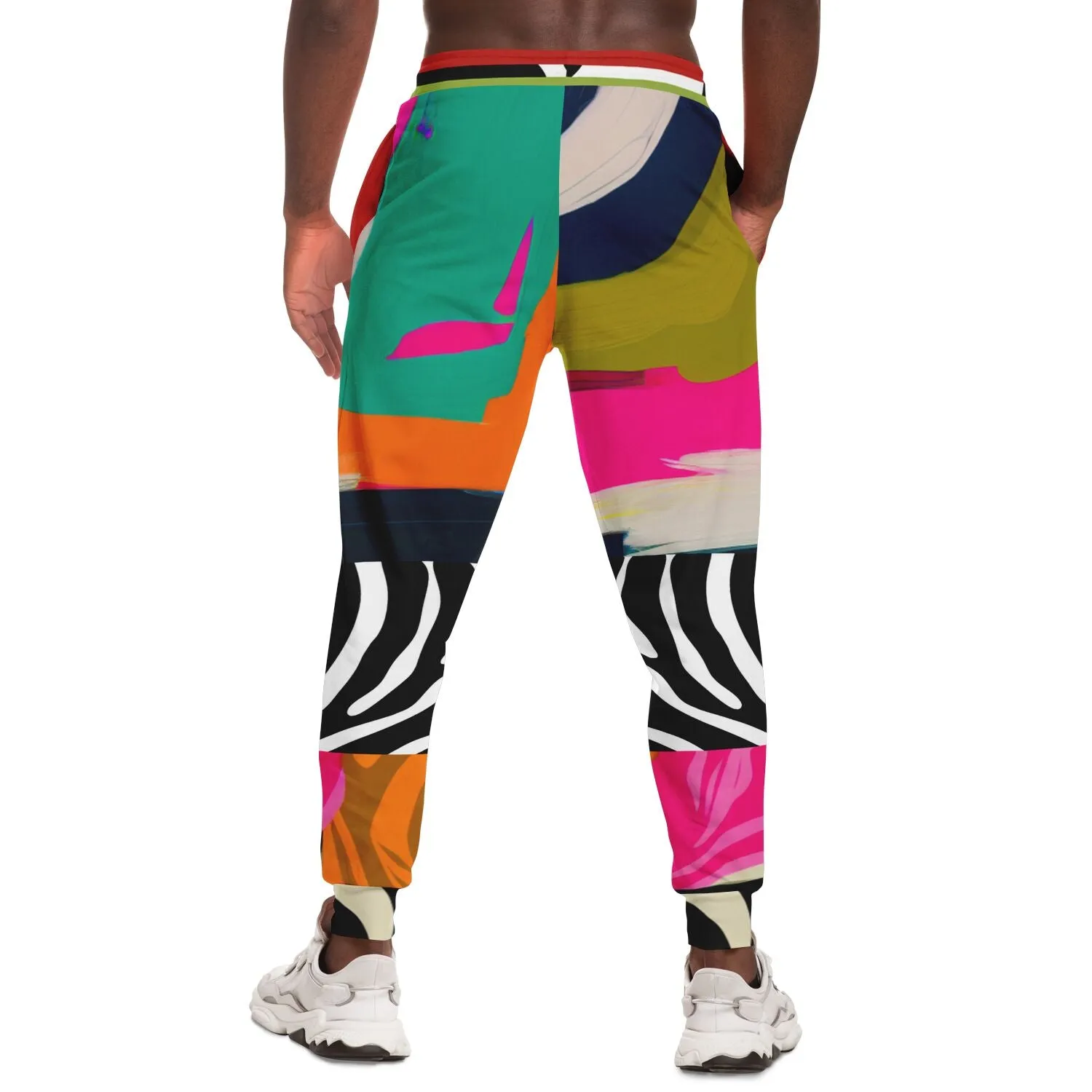 Zebra Fantasia Pink Abstract Geo Eco-Poly Unisex Joggers