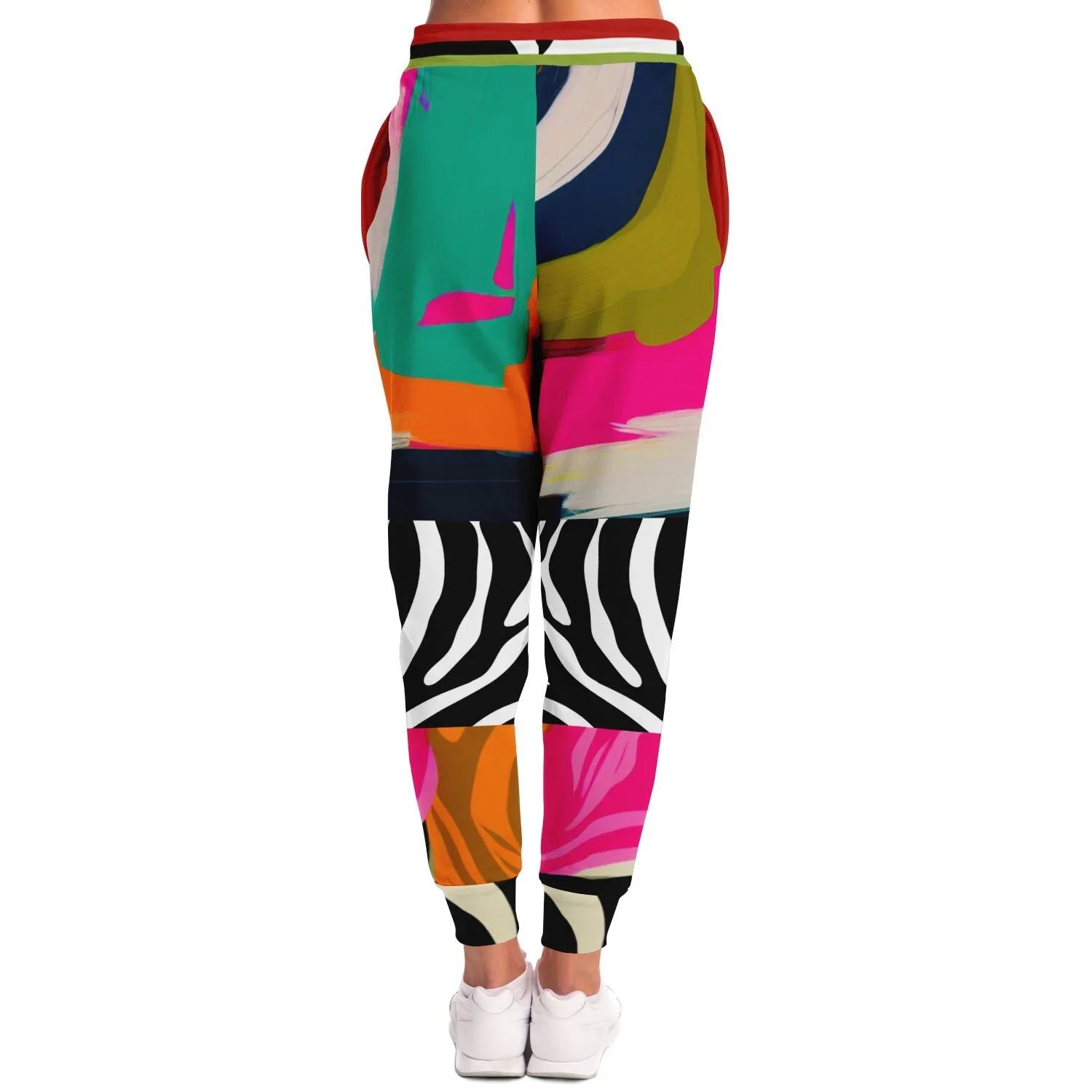 Zebra Fantasia Pink Abstract Geo Eco-Poly Unisex Joggers