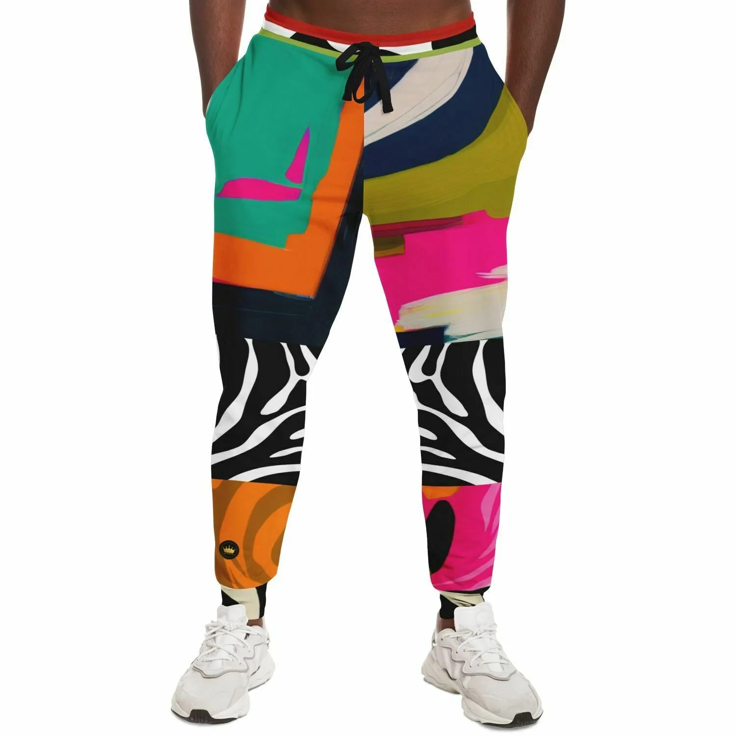 Zebra Fantasia Pink Abstract Geo Eco-Poly Unisex Joggers